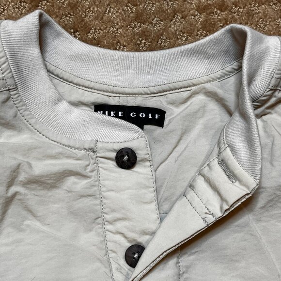VTG Nike Golf 1/4 Button Jacket Mens XL Rare Y2K Tan Wind Resistant Top Layer - Picture 5 of 10